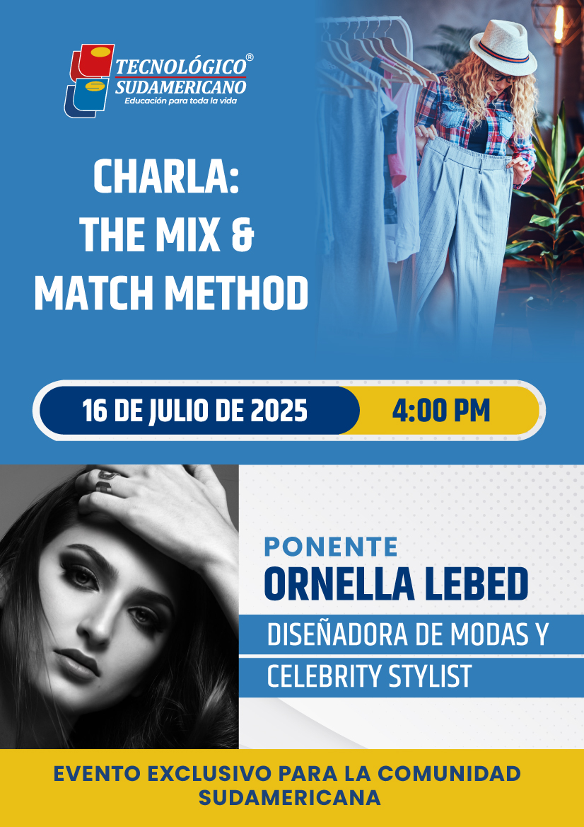 tecsud's tweet photo. 🔹 Charla: The Mix &amp; Match Method
Este  16 de julio acompáñanos a una experiencia única de moda y estilo junto a  Ornella Lebed, reconocida diseñadora y celebrity stylist. 👗✨
📍 Evento exclusivo para la comunidad Sudamericana
🕓 4:00 p.m.
📌Lugar: Campus Urdesa Central https://t.co/XrDWajwuS8
