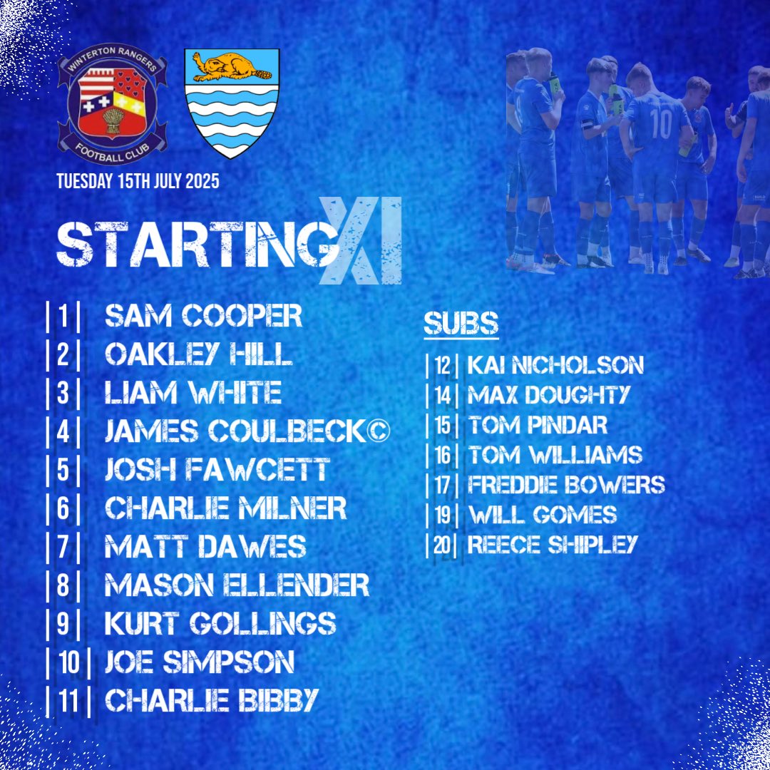 Winterton Rangers FC (@wintertonrfc) on Twitter photo How we line up tonight against <a href="/bevtownfc/">Beverley Town FC</a> - UTR!
6 changes to the starting lineup that started the game against North Ferriby at the weekend.
| #UTR💙 | How we line up tonight against <a href="/bevtownfc/">Beverley Town FC</a> - UTR!
6 changes to the starting lineup that started the game against North Ferriby at the weekend.
| #UTR💙 |