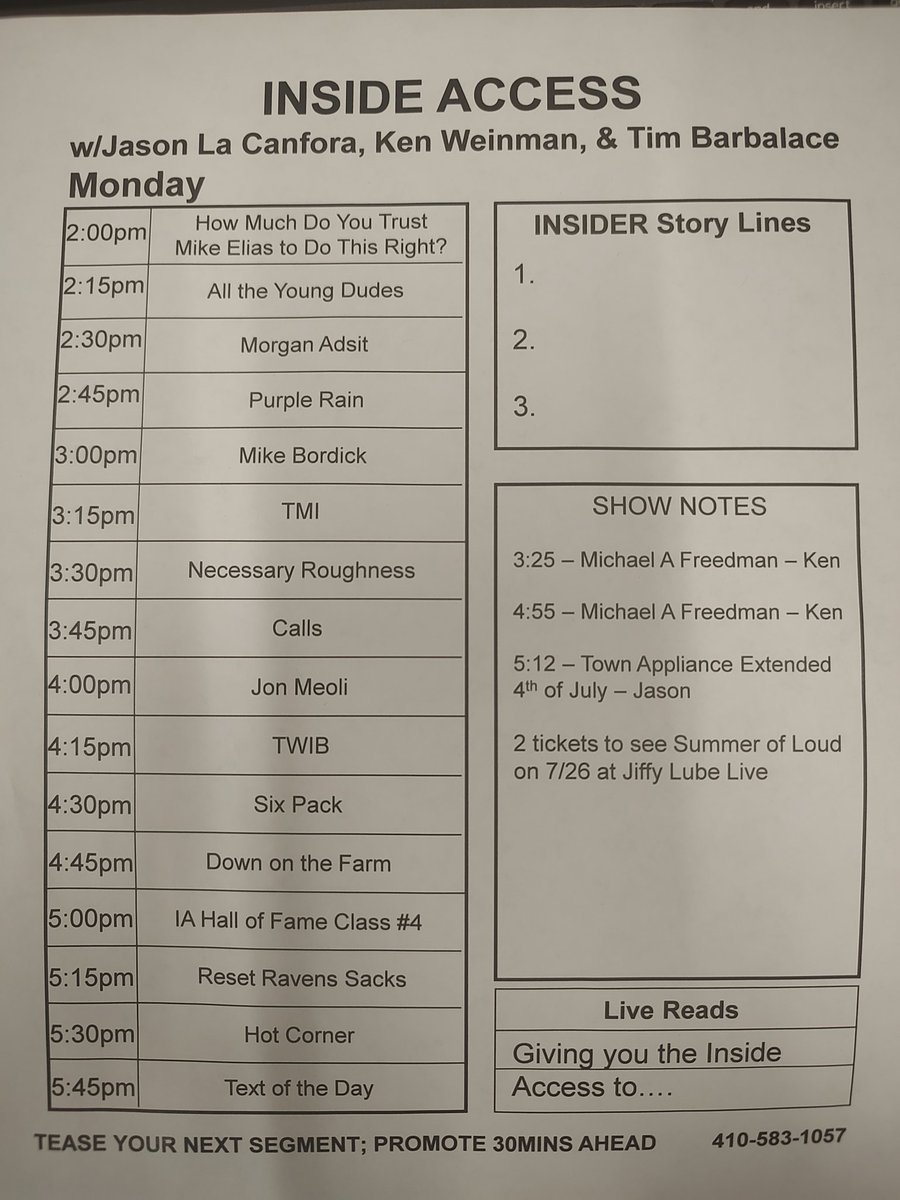 IA1057TheFan's tweet image. Will the O's front office do the right thing with deadline approaching? How poorly have they done with in-season moves to this point? Who will lead #Ravens in sacks? And we induct the latest IA HOF class. @MorganAdsit @MBordick and @JonMeoli join us 2-6 @Audacy and @1057TheFan