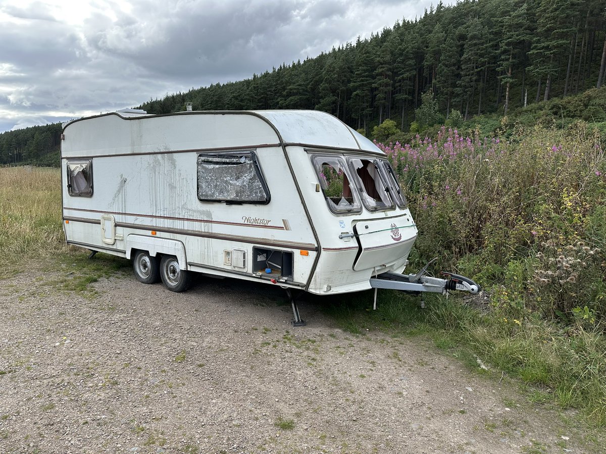 1edmountain's tweet image. This has been dumped on my farm. @PoliceScotland told me the van isn’t registered (are any?) and so not interested. Perhaps if they had visited site they could have worked out the owner from the letters left inside. No wonder rural communities feel unsupported.