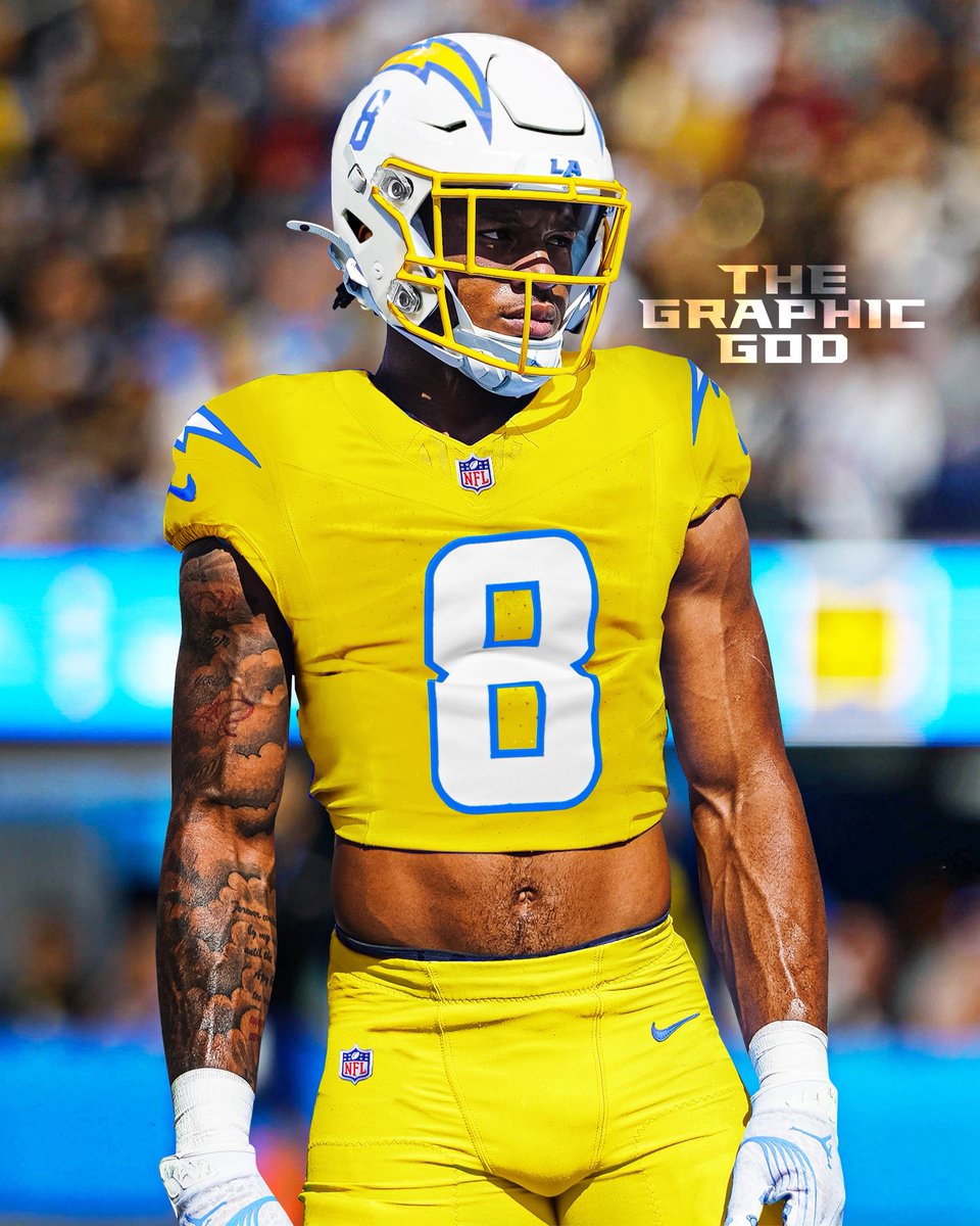 TheGraphicGod_'s tweet image. First look at @OmarionHampton in the new “Charger Power” alternate uniforms.. thoughts? ⚡️