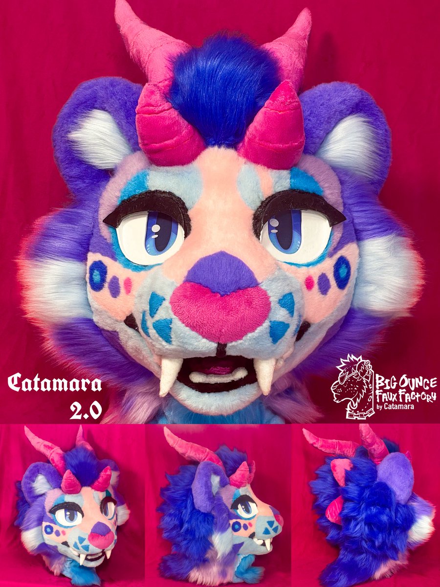 BigOunceFF's tweet photo. WATCH OUT! Catamara 2.0 is UNLEASHED ⛓️‍💥

Species: Snep Kaiju
Features: 100% hand sewn, magnetic eyelids, signature 2D/3D eyes, 30 hair spikes, and four layered+embroidered horns. 

I love y’all. Thanks for your support all the way through 💜 https://t.co/WPbjMQ1r11