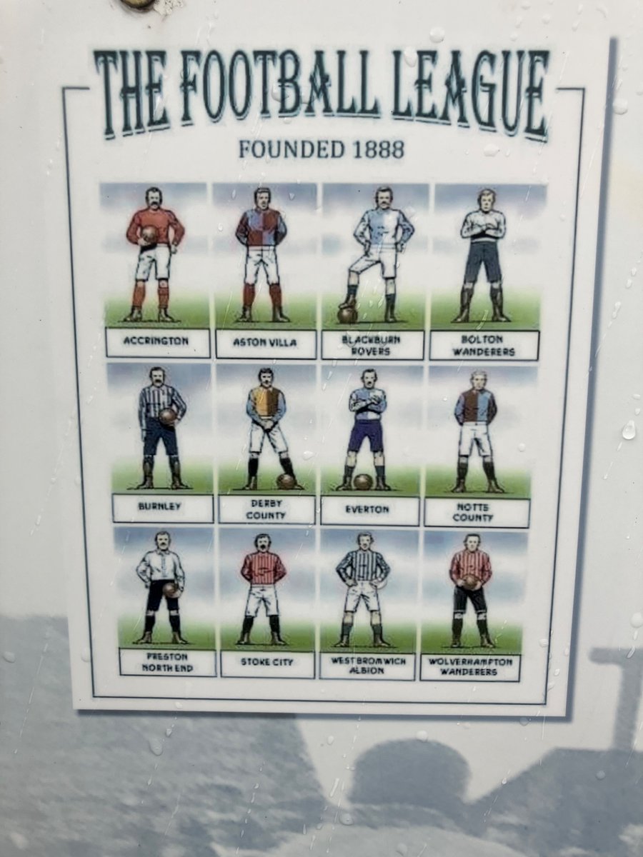 Graphic outside the Wham Stadium showing the 12 founder members of the Football League in 1888 - before any of the so-called ‘Big/Sky 6’ were involved. Everton are the only founder members of both the FL and PL to be ever-presents in the latter.