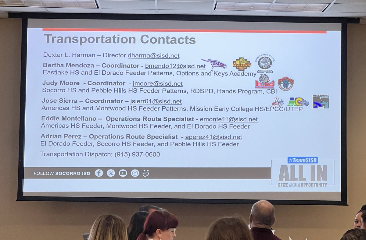 Enrique Herrera (@sisd_herrera) on Twitter photo Questions or concerns about <a href="/SocorroISD/">Socorro ISD</a> transportation?
Reach out: 💻📲Transportationsupport@sisd.net🩵 Questions or concerns about <a href="/SocorroISD/">Socorro ISD</a> transportation?
Reach out: 💻📲Transportationsupport@sisd.net🩵