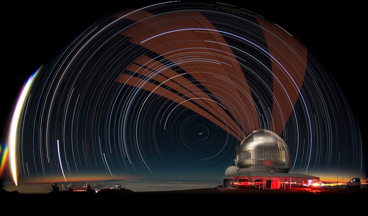 Gemini Observatory (@geminiobs) on Twitter photo This long-duration, fish-eye view of @Geminiobs North looks like a snow globe, but with stars instead of snow. ☃️The motions of the ⭐️ were captured through the night, along with the Gemini laser on the right, and the 🌙 on the left.
📸<a href="/GeminiObs/">Gemini Observatory</a>/NOIRLab/NSF/AURA/J. Pollard This long-duration, fish-eye view of @Geminiobs North looks like a snow globe, but with stars instead of snow. ☃️The motions of the ⭐️ were captured through the night, along with the Gemini laser on the right, and the 🌙 on the left.
📸<a href="/GeminiObs/">Gemini Observatory</a>/NOIRLab/NSF/AURA/J. Pollard