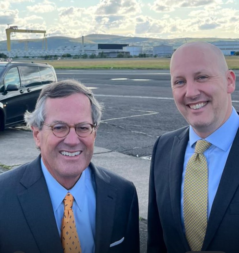 USAmbUK's tweet image. I am so happy to be back in Northern Ireland, a region I know well, for my first trip outside London as Ambassador. Northern Ireland holds a special place in the hearts of Americans and I’m committed to strengthening our ties.