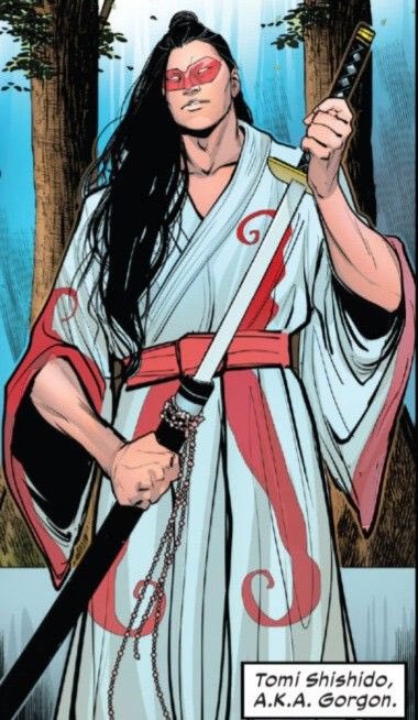 DailyMutantsX's tweet image. Today’s Mutant of the day is Tomi Shishido A.K.A Gorgon!
First Appearance: Wolverine #20 (October 2004)
Created by: Mark Millar & John Romita Jr
Powers: Gorgon's mutant ability is the power to transform anyone that makes direct eye contact with him into stone!
