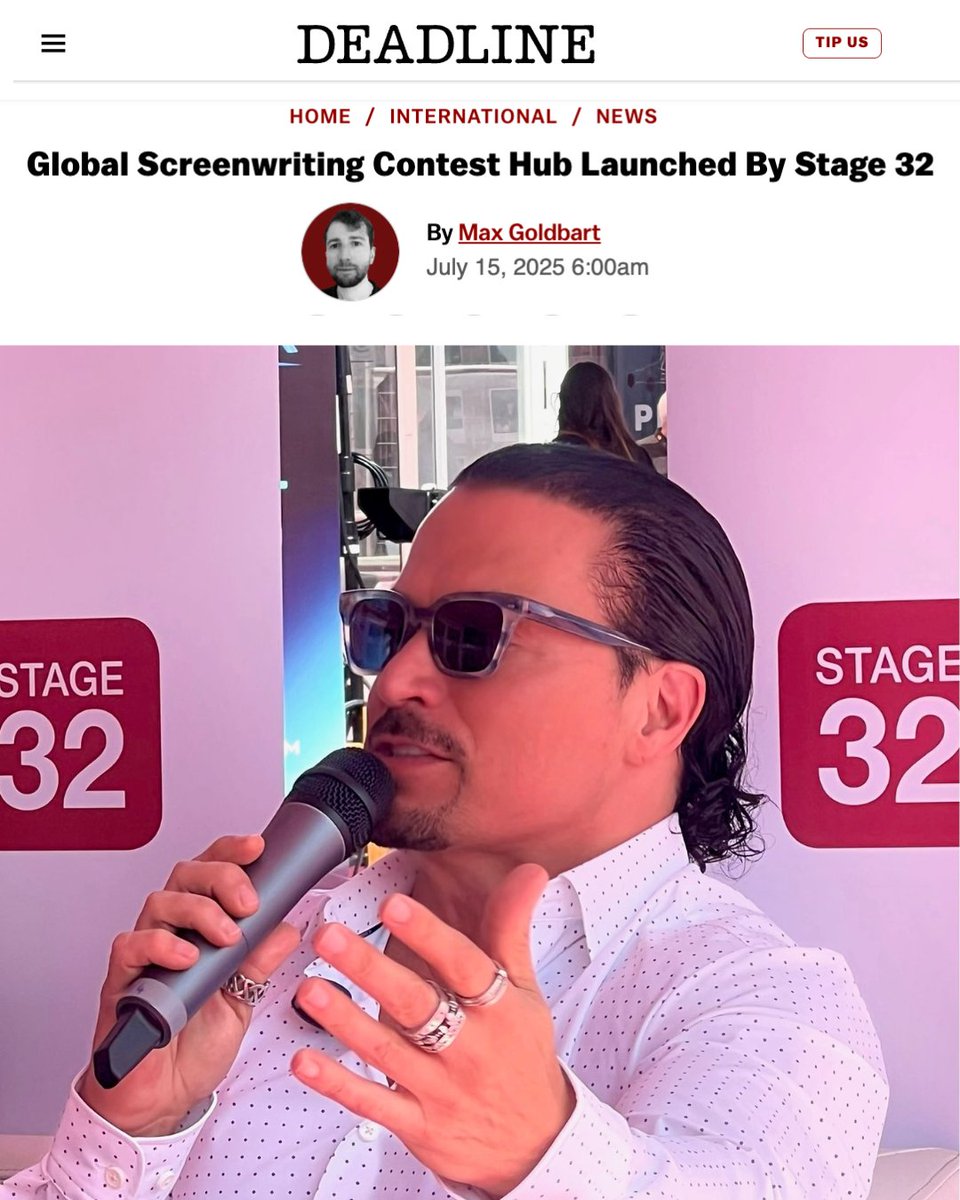 We did a thing. 

Thrilled to welcome 3 (about to be 4) of the people most responsible for the architecture &amp; writer success of Coverfly to the Stage 32 team. Needless to say, much more to come.

S/O to @goldbart1 for the coverage on Deadline!
Link to article in 1st comment
(1/2)