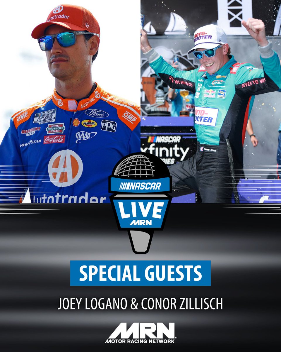 MRNRadio's tweet image. NASCAR Live | 7.15.2025
🎙️ Here’s what we have on tap:
➡️ @joeylogano chats with @JasonToy1 ahead of his 600th career start this weekend
➡️ @ConnorZilisch stops by
➡️ @TheMikeBagley counts down his top 5 Dover races
📻 Listen Here: MRN.com/nascarlive
#AskMRN | #NASCAR