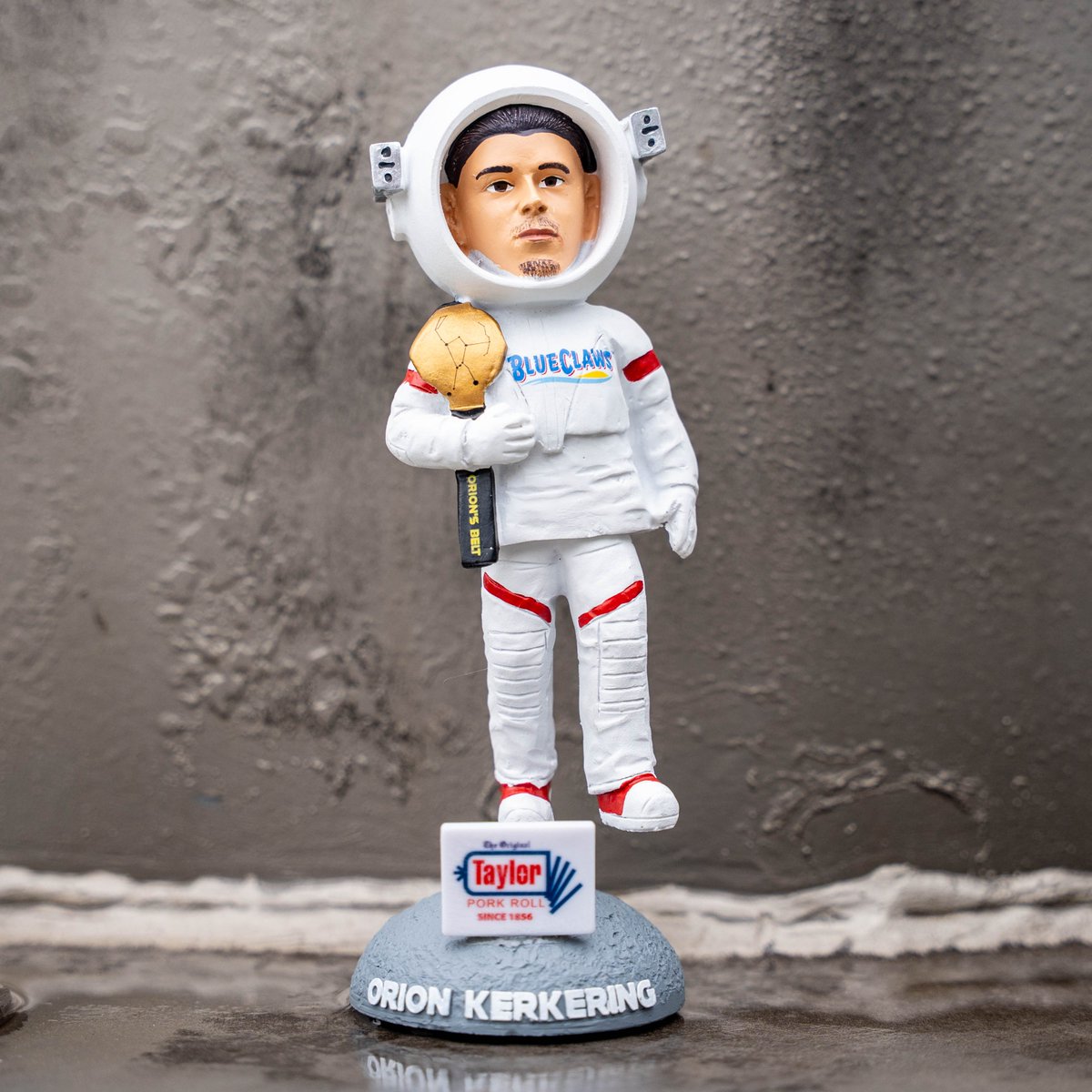 ⭐ The first 1,000 fans on July 27th get this Orion Kerkering Bobble-body, and of course he's holding Orion's Belt, for Space Day thanks to Original Taylor Pork Roll ! bit.ly/3RhkhBf