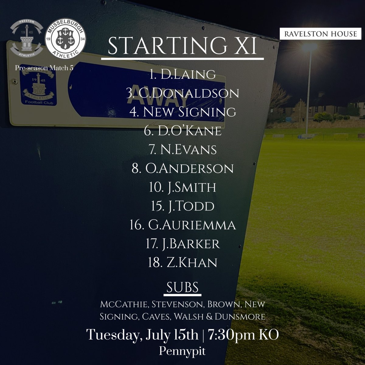Tonight’s Burgh team to take on Preston Athletic at The Pennypit

#MonTheBurgh 💙