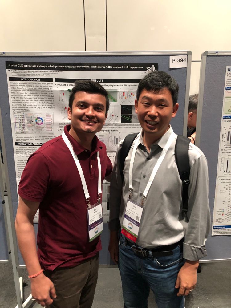 SagarBashyal11's tweet photo. Grateful to be at #2025ISMPMI . Reconnected with my former mentor @carogutj and met Maria, my current PIs mentor-so many cool stories🌱 Loved the energy at the poster session and great chats, including with Ertao Wang whose AMF work continues to inspire. https://t.co/Quge0jp9yL