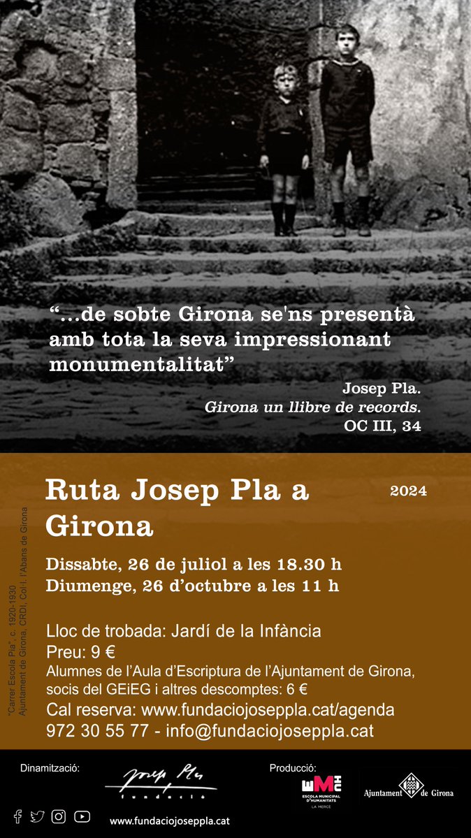 FJosepPla's tweet image. #DescomptesCJ Quantes Rutes Josep Pla heu fet? Les quatre que venen són ben diferents entre elles i una excusa perfecta per recórrer el país. Reserveu-les abans no us quedeu sense entrada: fundaciojoseppla.cat/agenda