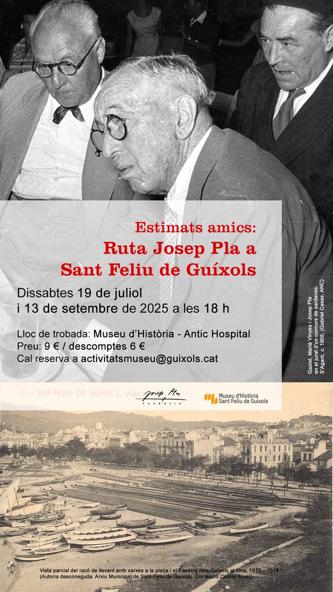 FJosepPla's tweet image. #DescomptesCJ Quantes Rutes Josep Pla heu fet? Les quatre que venen són ben diferents entre elles i una excusa perfecta per recórrer el país. Reserveu-les abans no us quedeu sense entrada: fundaciojoseppla.cat/agenda