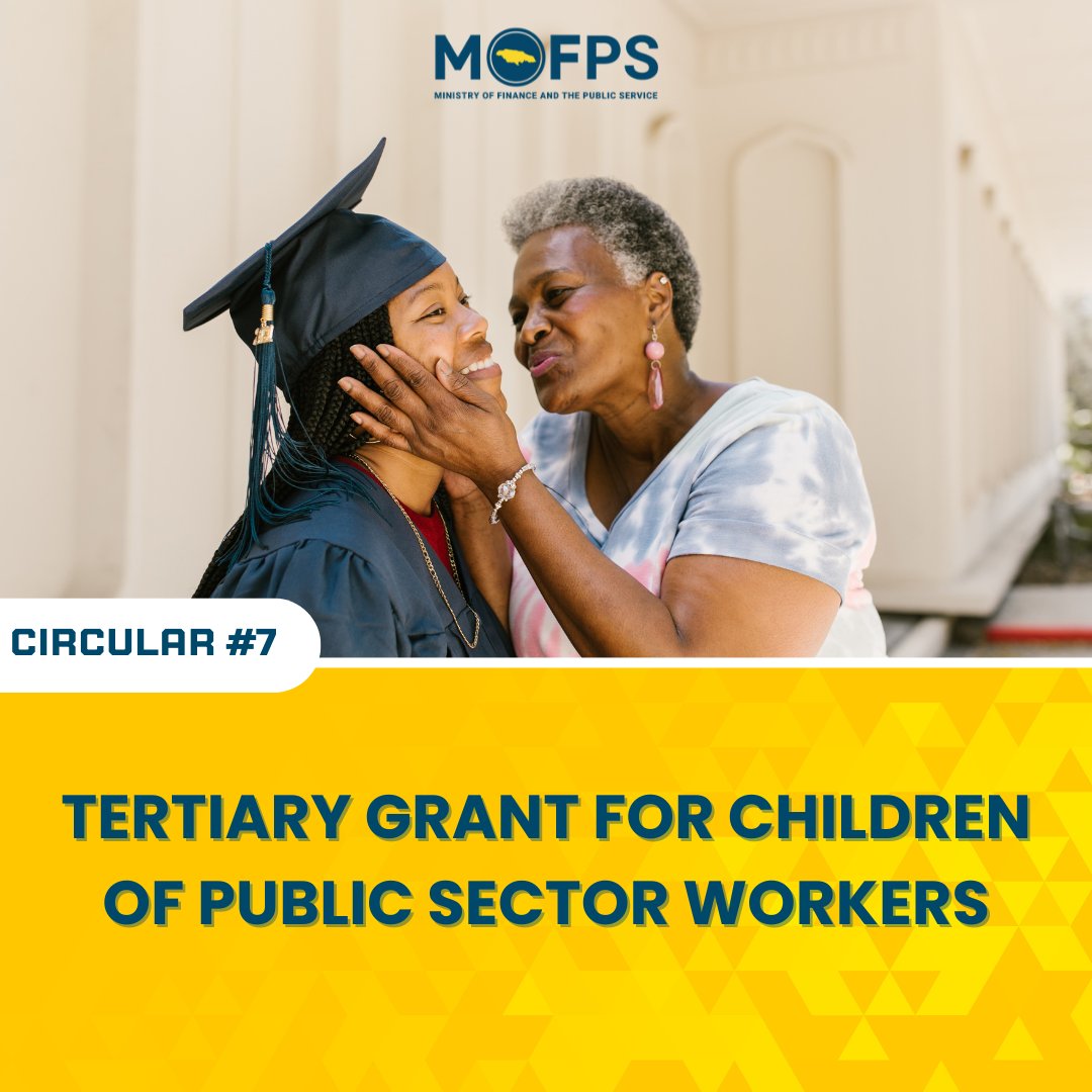 Read circular 7 on our website about tertiary grants for children of public sector workers. Applications are now open.

mof.gov.jm/circulars-for-…

#mofpsjamaica 
#wecare