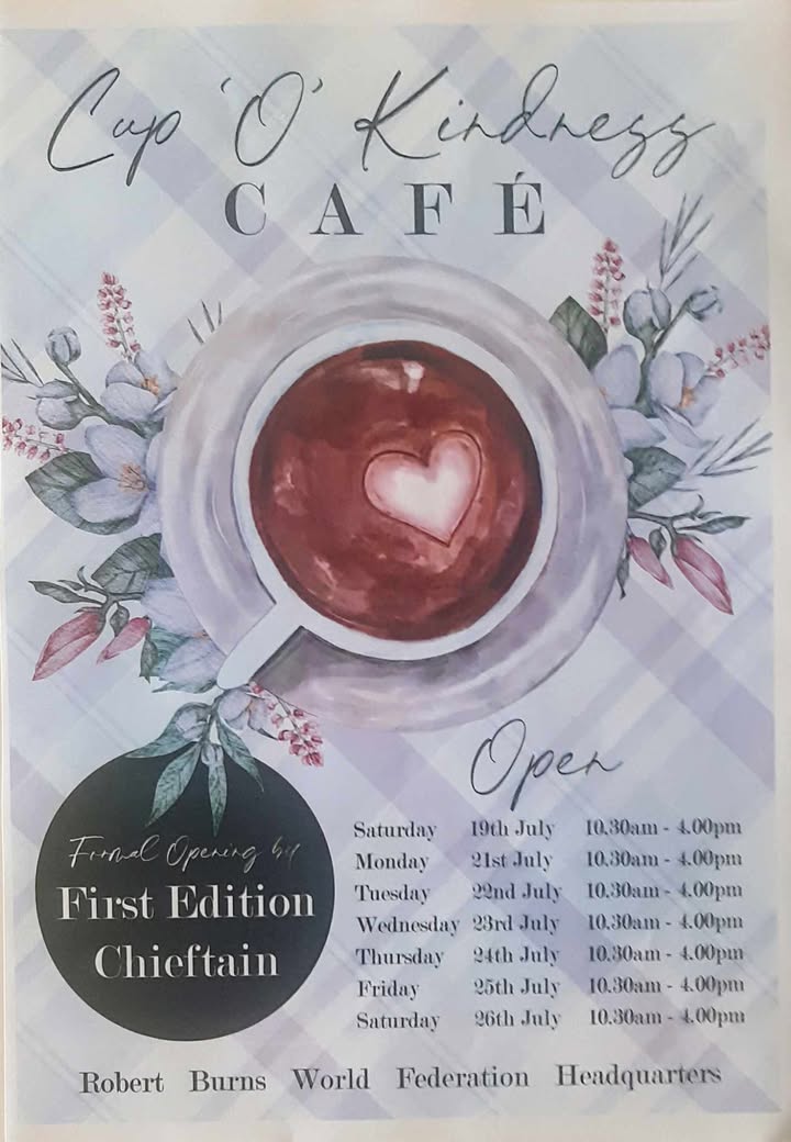 EALeisure's tweet image. First Edition Festival 19 - 27th July. Burns trails, Whisky Tasting, music and the Cup &apos;o&apos; Kindness Cafe. The Robert Burns World Federation, John Dickie Street.
Visit rbwf.org.uk/events-1/1st-e… to view the full programme.