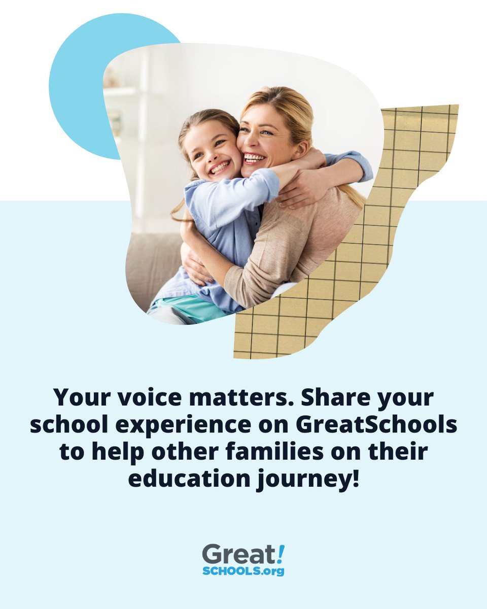 Parents – your voice matters! Leave a review for your child’s school on GreatSchools to help other families find the right fit. Your story could be the insight another parent needs. Visit greatschools.org/reviews/ to get started. #ParentVoice #SchoolCommunity