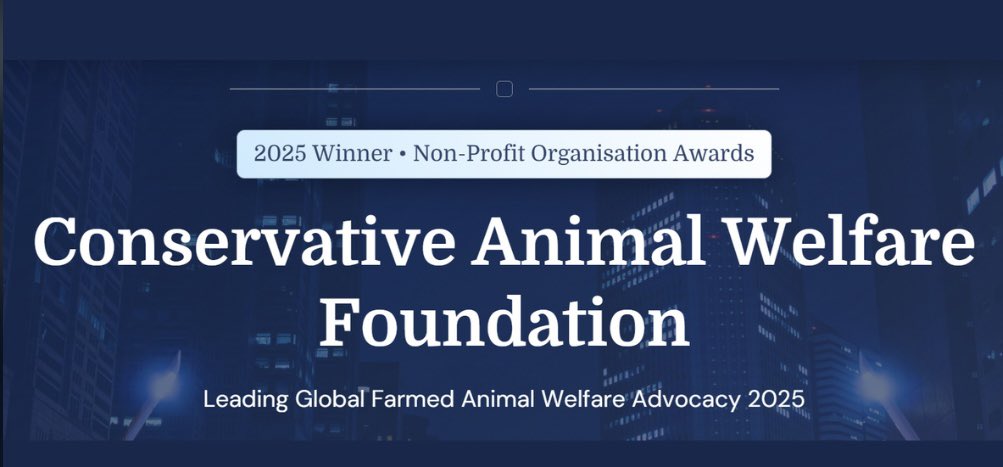 Delighted that Conservative Animal Welfare Foundation was named 'Leading Global Farmed Animal Welfare Advocacy 2025' in the  Acquisition International Non-Profit Organisation Awards 2025!  <a href="/ConservativeAWF/">Conservative Animal Welfare Foundation</a> 
…nservativeanimalwelfarefoundation.org/conservative-a…