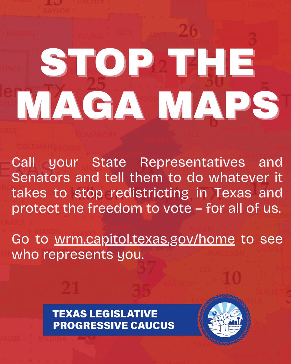VikkiGoodwinTX's tweet image. We choose our politicians, not the other way around. Tell your State Reps and Senators to fight with every tool available to protect our democracy and defy the Trump Regime Special Session. #txlege