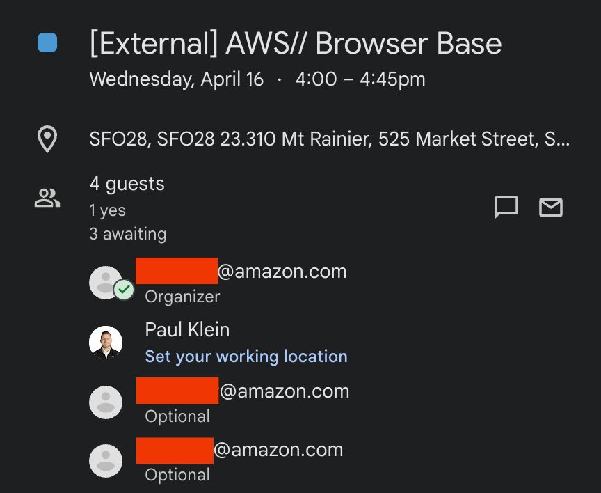 pk_iv's tweet image. AWS is announcing a direct competitor to Browserbase tomorrow. 
We're not worried. It's lacking everything that makes Browserbase great.
But three months ago AWS ambushed us with a "partnership meeting" to try steal our secrets. We saw right through it.
Keep your guard up.