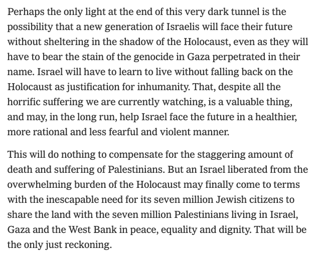 "My inescapable conclusion has become that Israel is committing genocide against the Palestinian people," -- Israeli-American historian and genocide scholar Omer Bartov in the NY Times: