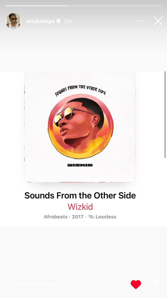 wizkidtribe's tweet image. .@wizkidayo via instagram story!❤️🦅

#sftos