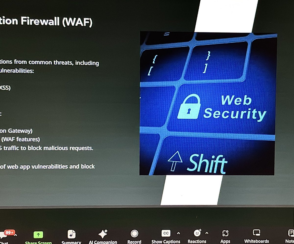 Day 3🛡️
مع #Cloud_CyberGuard ☁️🔐

اليوم تعمقنا أكثر في مفاهيم حماية الشبكات السحابية، بس الشيء المفاجئ؟ أن كثير شركات تمنع ChatGPT وأدوات الذكاء الاصطناعي المشابهة على موظفينها، حفاظًا على الخصوصية وأن معلومات الشركة الحساسة ما تتسرب 👀🤖