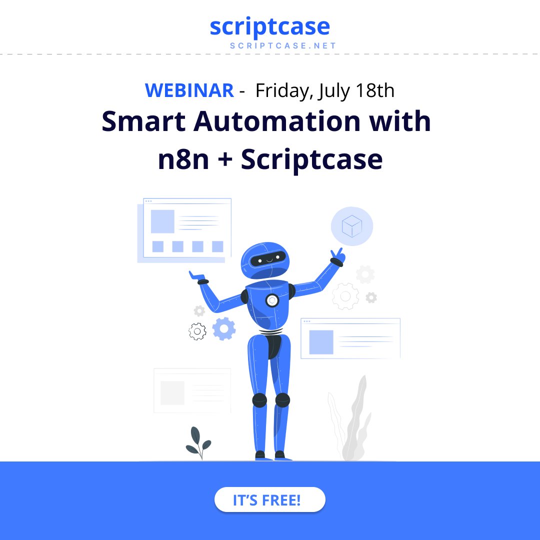ScriptCaseSales's tweet image. WEBINAR - Smart Automation with n8n + Scriptcase 🤖
REGISTER: attendee.gotowebinar.com/register/29456…
Don’t miss this opportunity to take your Scriptcase development to the next level using Artificial Intelligence.
#scriptcase #php #lowcode #webdevelopment #ia #ArtificialIntelligence #n8n
