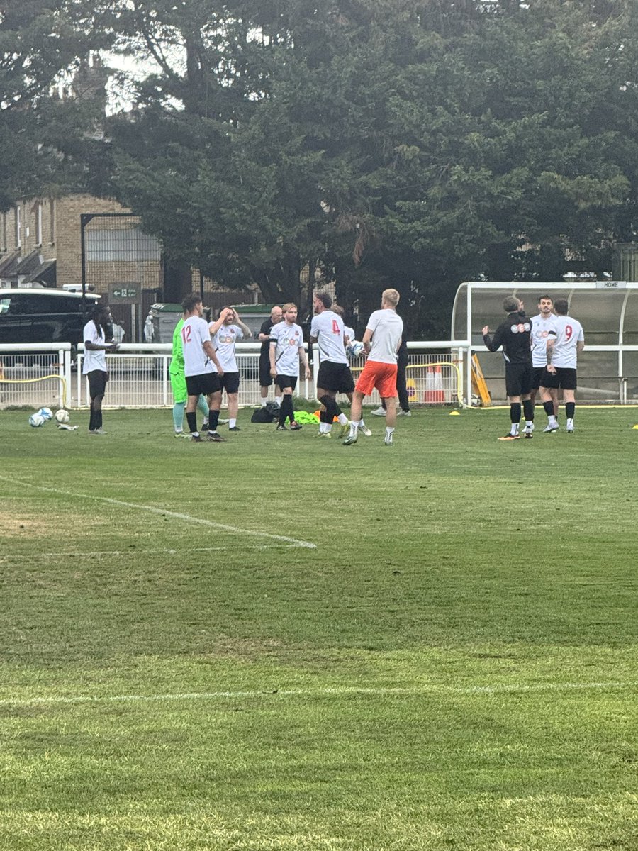 Good to see the players out on the Lowfield pitch tonight warming up for tonight’s game.