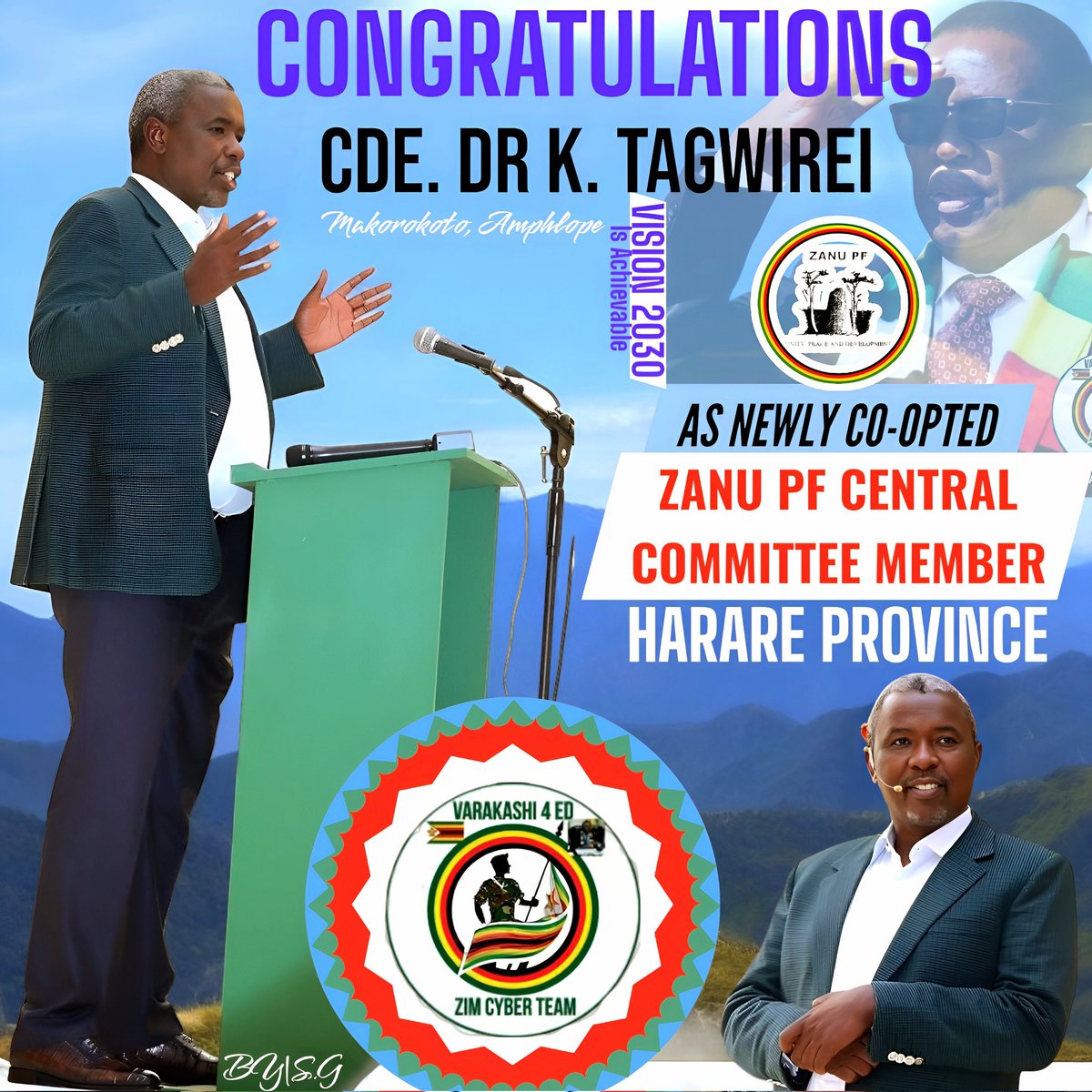VulindlelaNdab2's tweet image. Congratulations to Cde. Dr. K. Tagwirei on your co-option to the ZANU PF Central Committee for Harare Province. Your dedication to development & economic empowerment is inspiring. Together towards #Vision2030 & a prosperous Zimbabwe. Makorokoto/Amhlophe #Vision2030 #Zimbabwe