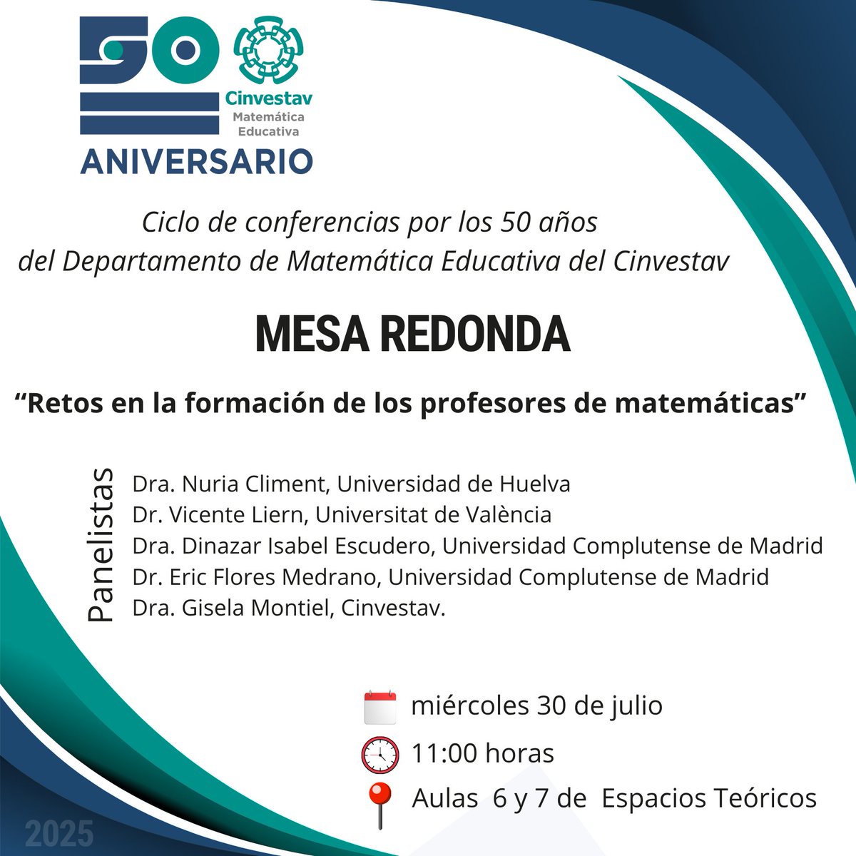 El Departamento de Matemática Educativa invita a presenciar:

🔸 Importancia del autocuidado y la gestión emocional en la vida del investigador
🗓️ 29 julio
🕚 11h.
🔹 Retos en la formación de los profesores de matemáticas
🗓️ 30 julio
🕚 11h.

📹 youtube.com/@matedu.cinves…