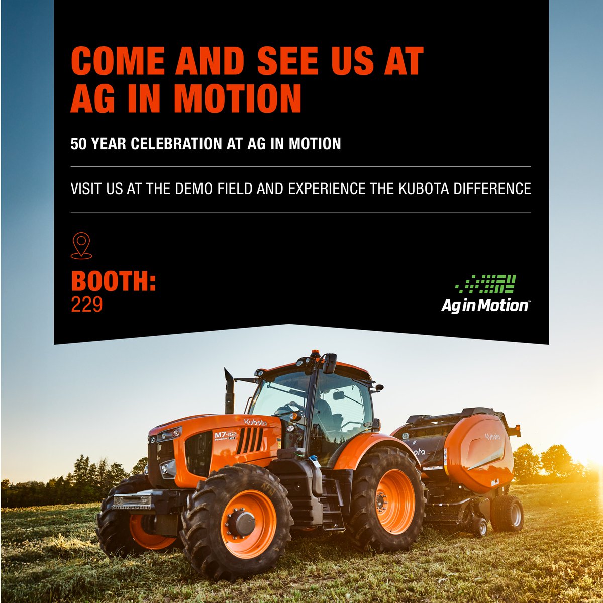 Kubota Canada (@kubotacanadaltd) on Twitter photo Heading to <a href="/AginMotion/">Ag in Motion</a> this summer? We’ll see you there!
Join us in the demo field at Booth 229.
Can’t wait to see you!
🗓️ July 15–17 Heading to <a href="/AginMotion/">Ag in Motion</a> this summer? We’ll see you there!
Join us in the demo field at Booth 229.
Can’t wait to see you!
🗓️ July 15–17