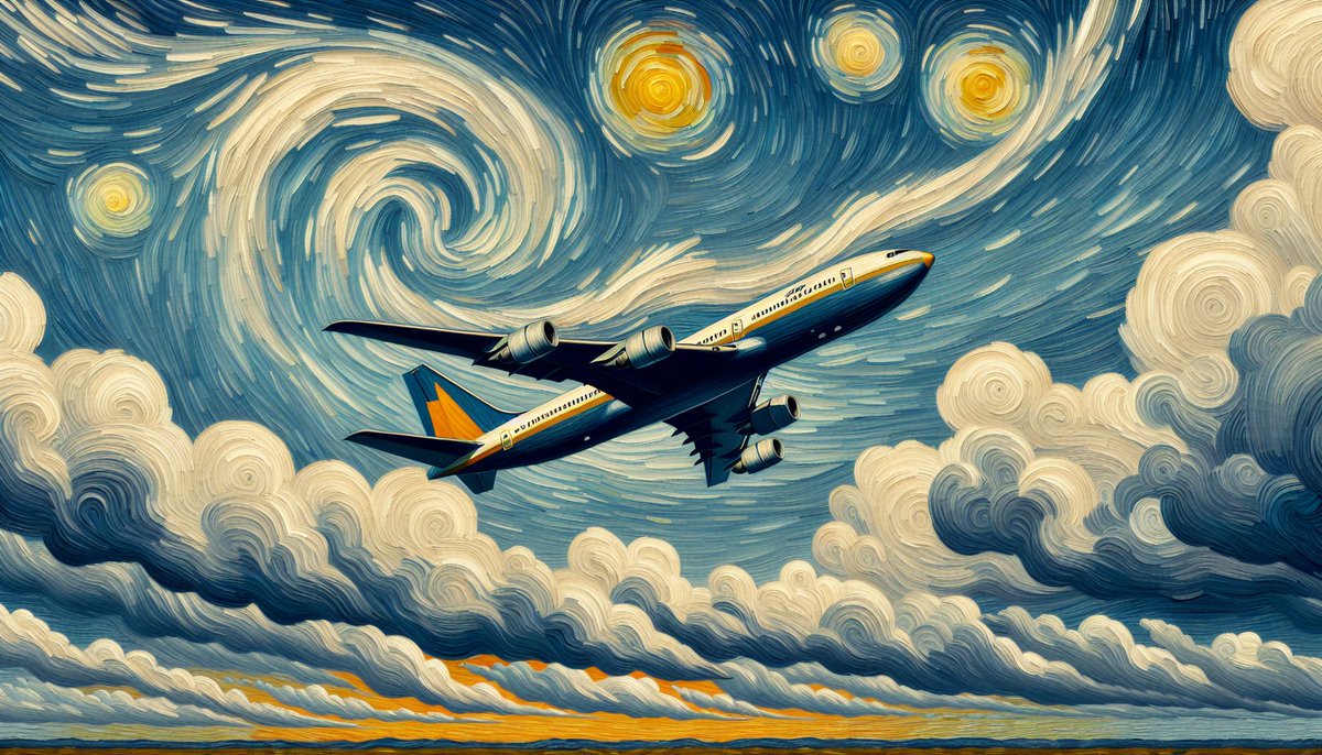 The Boeing 707 airliner makes its first flight, marking a new era in commercial aviation in 1954 
#Aviation #Innovation #VanGogh #OnThisDay