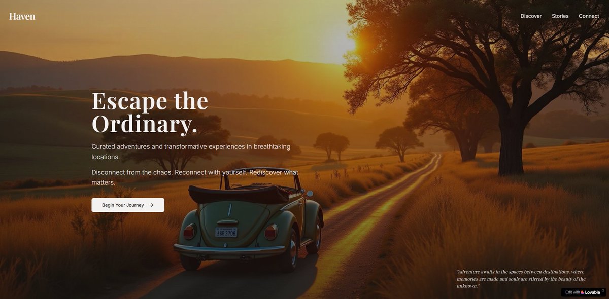 buildwithdashh's tweet image. Wanna recreate this landing page with Lovable?  

comment “escape” and follow i’ll dm you the exact steps and the remix link