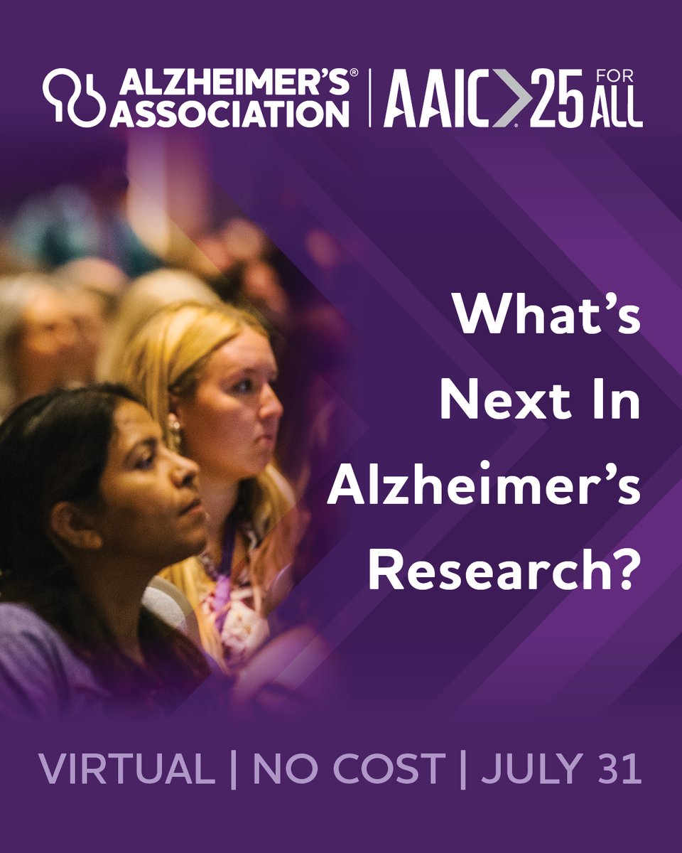AlzGA's tweet image. Join us at #AAICForAll online or in Toronto, Canada on July 31! Register for this no-cost, single-day event to hear updates & insights from the world’s largest meeting on dementia science. Learn more: alz.org/aaic-for-all.