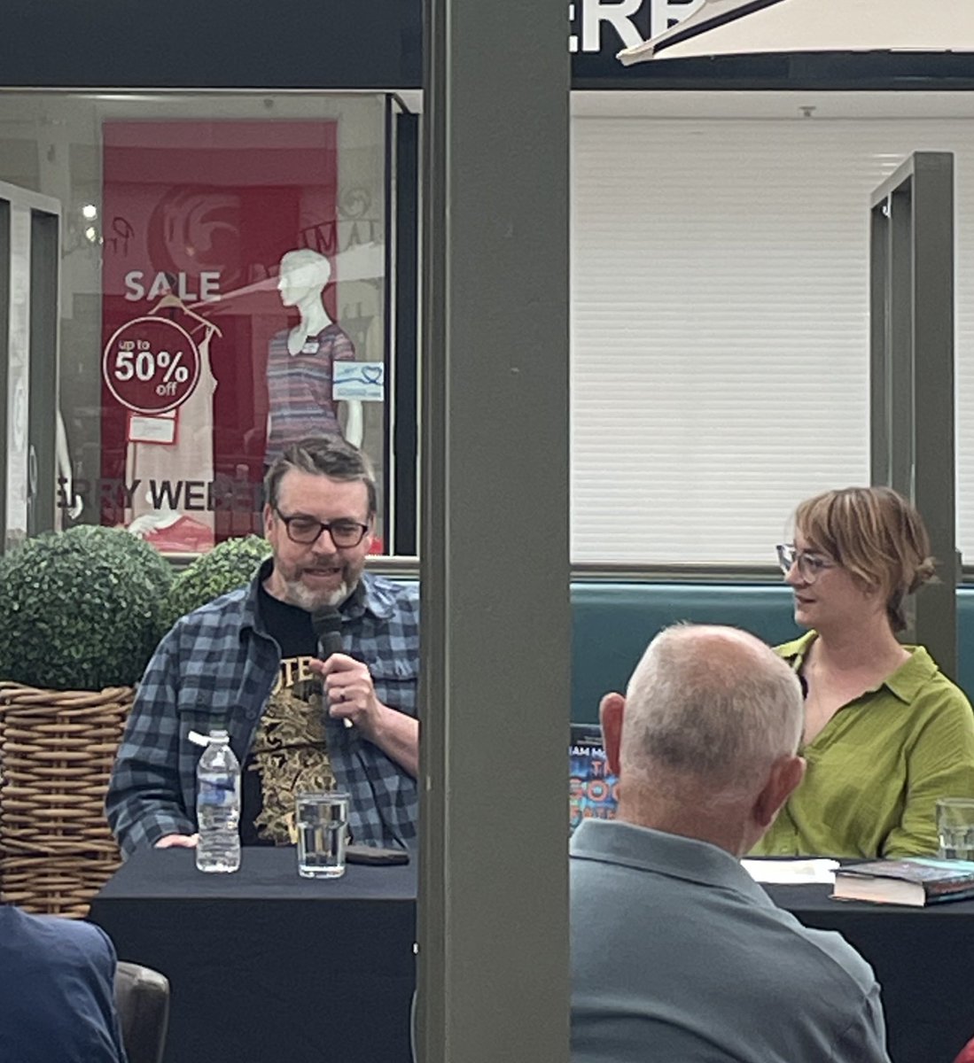 GoJaBrown's tweet image. Time for @LiamMcIlvanney with @WatNewtonMearns talking about his wonderful book - The Good Father.