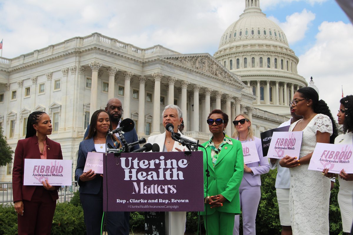 RepBonnie's tweet image. Proud to stand with @RepYvetteClarke, @RepShontelBrown, @Sen_Alsobrooks & advocates to introduce legislation to research, treat, and prevent uterine fibroids and cancer.
There is an epidemic afflicting women — especially women of color — and we must do more to address it.