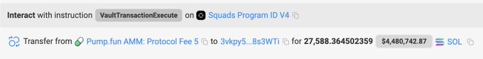 Pump token buyback transaction screenshot