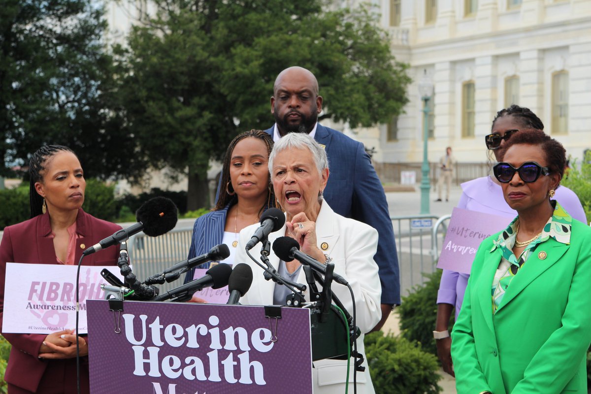 RepBonnie's tweet image. Proud to stand with @RepYvetteClarke, @RepShontelBrown, @Sen_Alsobrooks & advocates to introduce legislation to research, treat, and prevent uterine fibroids and cancer.
There is an epidemic afflicting women — especially women of color — and we must do more to address it.