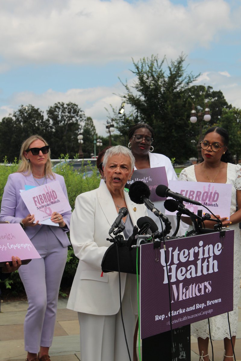 RepBonnie's tweet image. Proud to stand with @RepYvetteClarke, @RepShontelBrown, @Sen_Alsobrooks & advocates to introduce legislation to research, treat, and prevent uterine fibroids and cancer.
There is an epidemic afflicting women — especially women of color — and we must do more to address it.