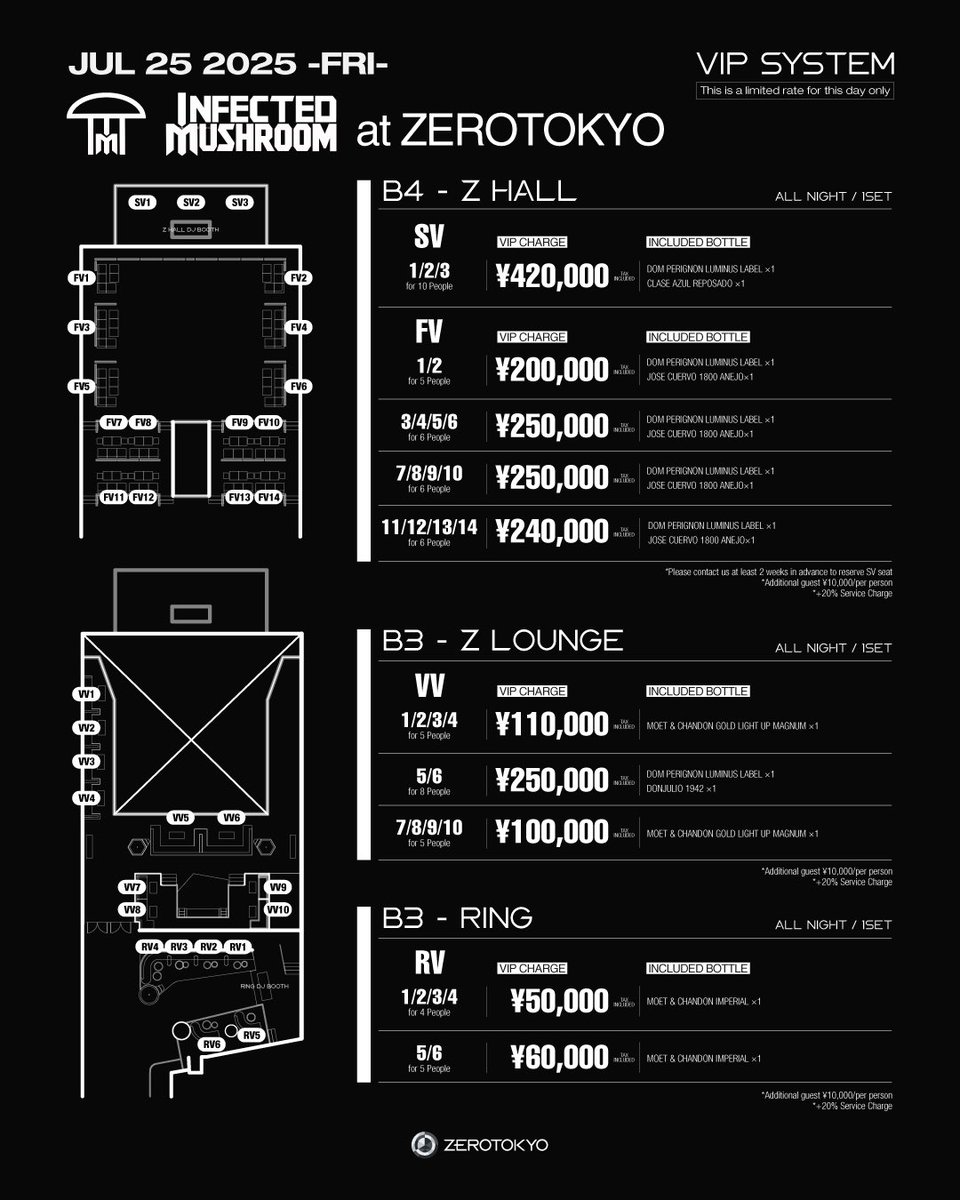 📆7/25(金)
⏰23:00～
Infected Mushroom at ZEROTOKYO
📍ZEROTOKYO
🎫　zerotokyo.zaiko.io/e/infected-mus…

VIPプランが発表されました！
ふもっふも全力で盛り上げたいと思います！
今からとっても楽しみ！
来る人は連絡ください。