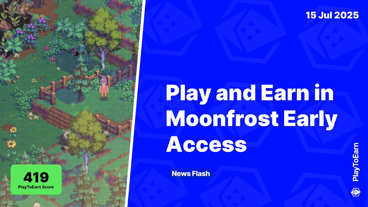PlayToEarn's tweet photo. Play and Earn in Moonfrost Early Access 🎮

PlayToEarn Score: 419 📈

🚀@MoonfrostGame Early Access is live on July 16 exclusively through the Open Loot launcher for Gnome Key holders only introducing a new map, fishing, cooking, and more

Read more 🧵