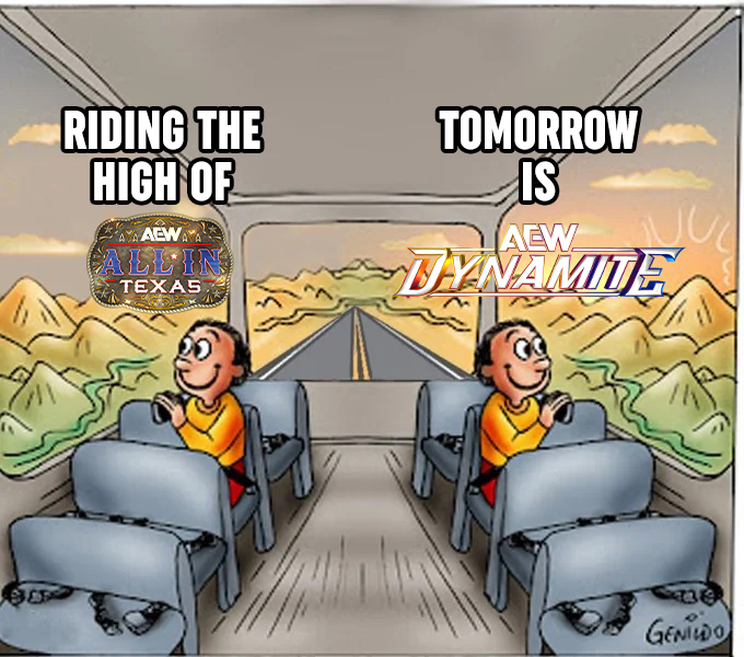 All Elite Wrestling (@aew) on Twitter photo We're going to ride the high of #AEWAllInTexas all the way to Chicago, IL for #AEWDynamite LIVE on <a href="/TBSNetwork/">TBS Network</a> + @SportsOnMAX, TOMORROW! We're going to ride the high of #AEWAllInTexas all the way to Chicago, IL for #AEWDynamite LIVE on <a href="/TBSNetwork/">TBS Network</a> + @SportsOnMAX, TOMORROW!