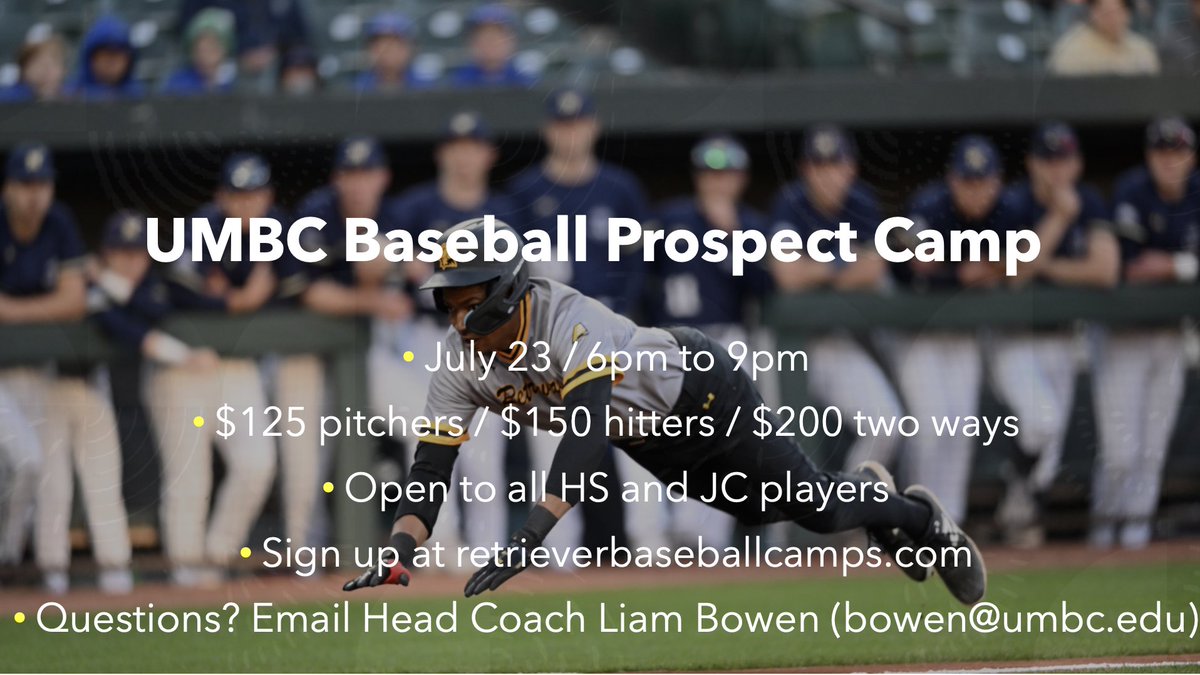 Our next prospect camp is a week away! This is the best chance for any potential recruit to get seen by our coaching staff. Sign up at retrieverbaseballcamps.com!