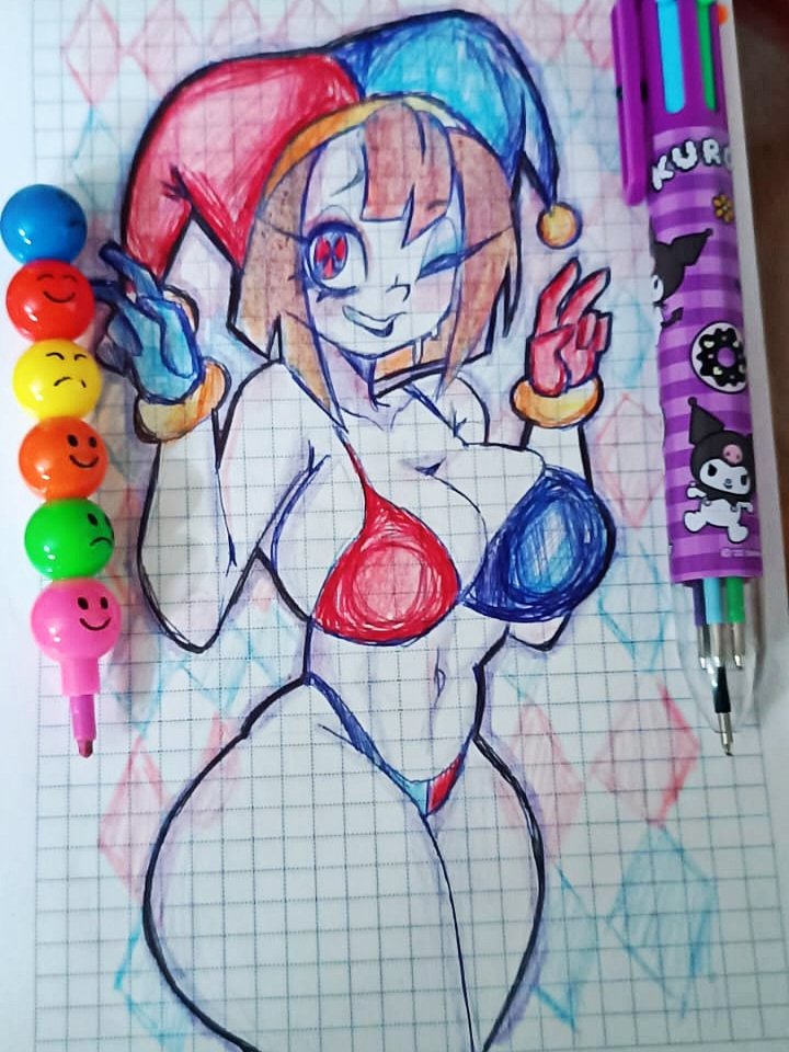 And we continue with the tradi sketches, this time is Pomni from #tadc I hope you like it uwu ❤️💙!

#ArtistOnTwitter #digitalart #draw