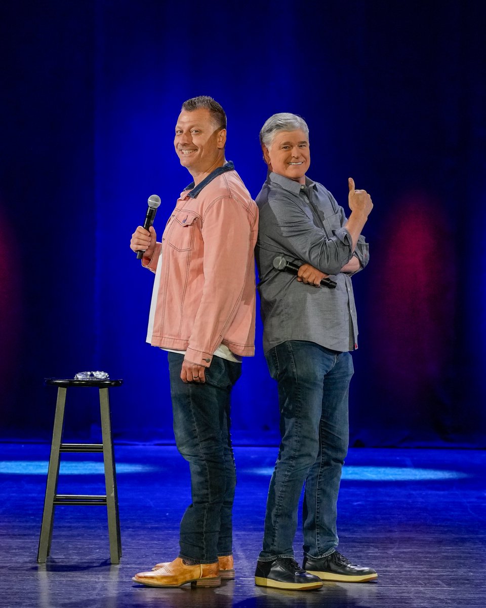 foxnation's tweet image. America, this is your comedy hour. Stream 'Punchlines and Patriots' with @seanhannity and @jimmyfailla now on Fox Nation. bit.ly/40ijSU5