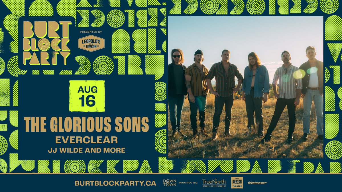 🚨 Tickets to Burt Block Party night with The Glorious Sons, Everclear, JJ Wilde on August 16 are 80% sold!! Make sure you don't miss this incredible night of music and get your tickets now before its too late!! 
🎟️ Get your tickets now before they're gone bit.ly/3UbOJy3