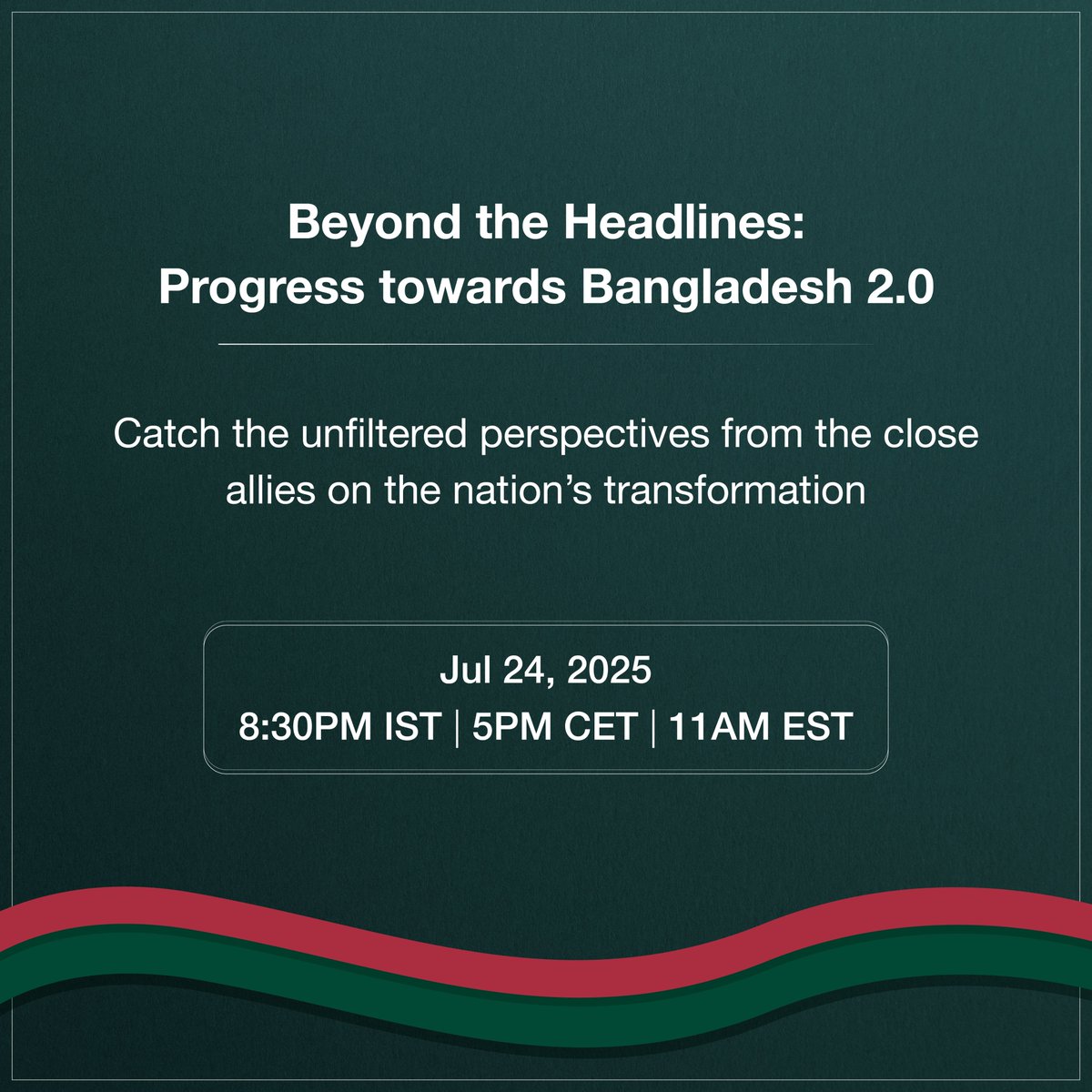 thefriendsofbd's tweet image. Get a report from those who have had a front-row seat to Bangladesh’s transformation.
Register now: us02web.zoom.us/webinar/regist…
Find out what real change looks like on the streets of Dhaka, in the villages and behind the scenes? As the anniversary of the Monsoon Revolution nears,…