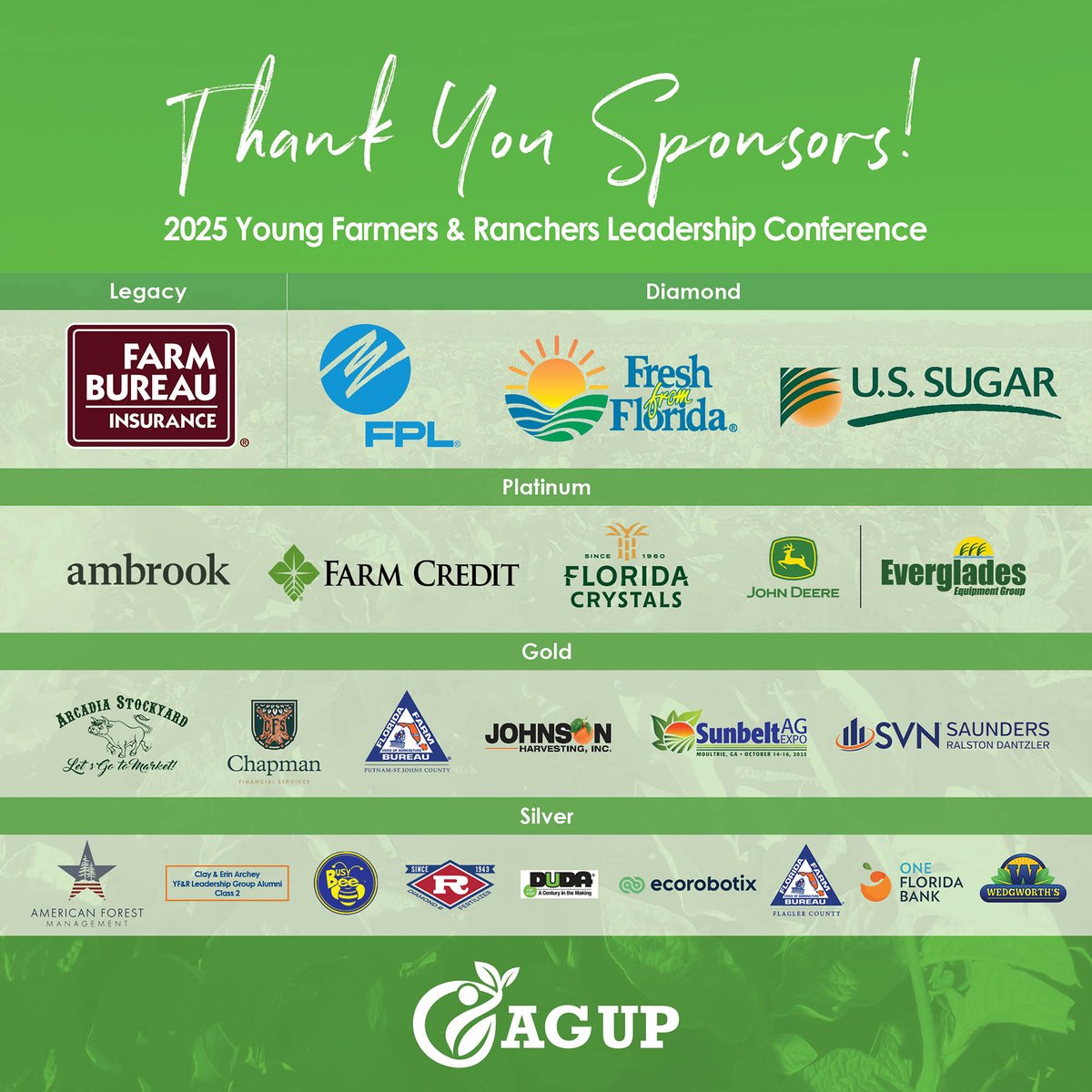 FlaFarmBureau's tweet image. With more than 240 attendees, the 2025 Young Farmers & Rancher’s Leadership Conference was a success. It was both an educational and engaging weekend made possible thanks to the YFR Leadership Group Class 10, our generous sponsors, staff and speakers.
#FLAgriculture | #YFR2025