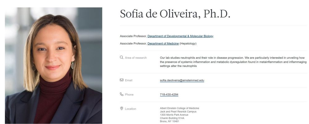 RFK_Center's tweet image. Congrats to Dr. Sofia De Oliveira, a brilliant, neurodivergent scientist, promoted to Assoc. Prof at @EinsteinMed! Thanks to her for participating in our @EinsteinICTR "Disability as Difference: Reducing Researcher Roadblocks" study funded by @ncats_nih_gov
@EinsteinFacDev